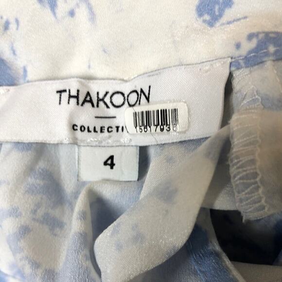Thakoon Collective Dress High Neck Sleeveless Midi Blue White Tie Dye Size 4 - Picture 9 of 11
